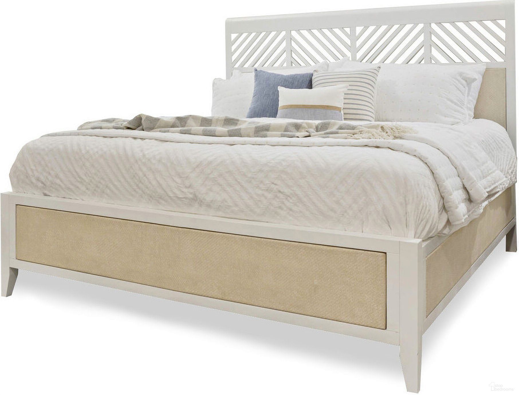 The appearance of Miramar Queen Woven Bed In White and Brown designed by Sea Winds Trading in the coastal interior design. This white and brown piece of furniture was selected by 1StopBedrooms from Miramar Collection to add a touch of cosiness and style into your home. Sku: B777QBED-SAND. Bed Type: Panel Bed. Material: Wood. Bed Size: Queen.