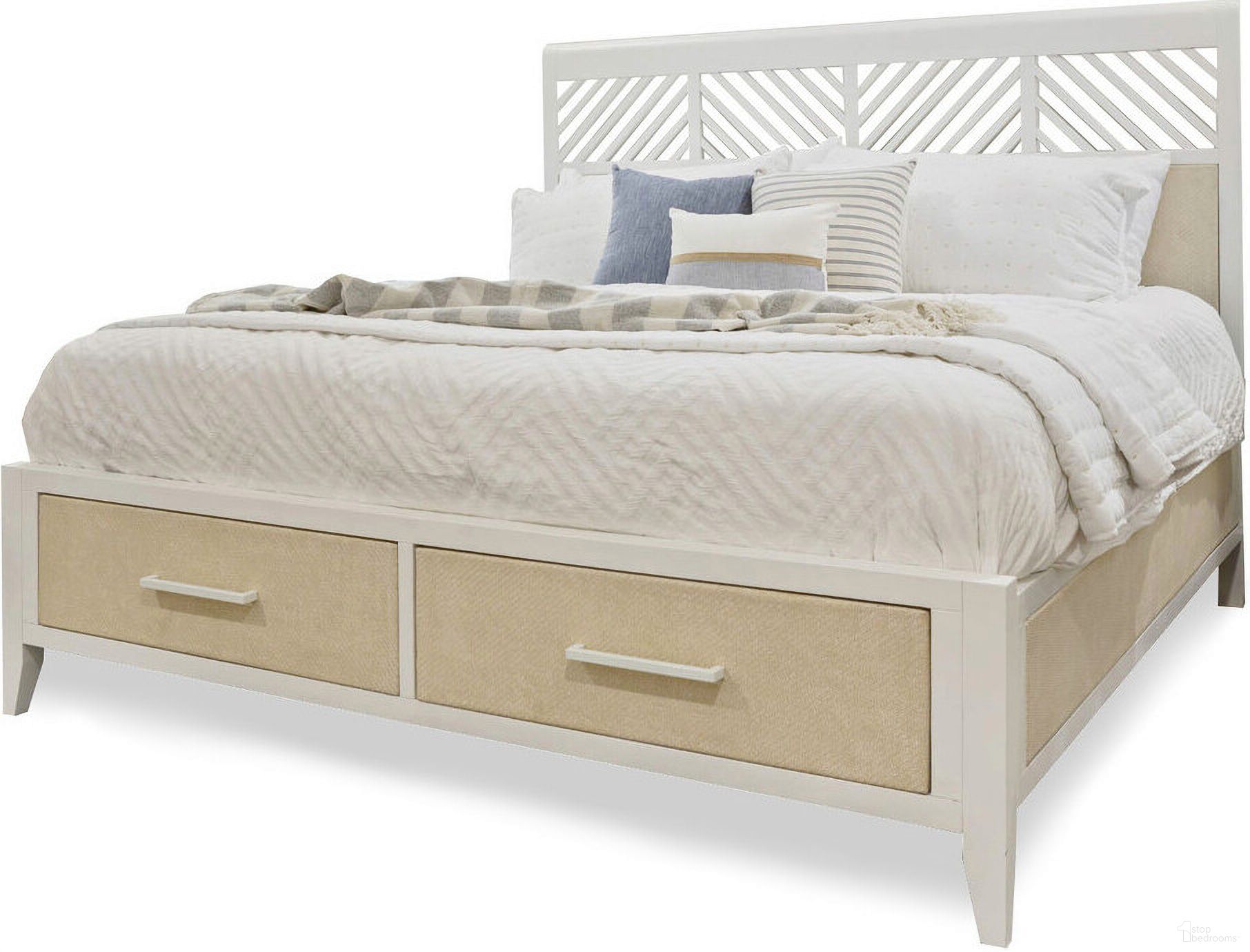 The appearance of Miramar Queen Woven Storage Bed In White and Brown designed by Sea Winds Trading in the coastal interior design. This white and brown piece of furniture was selected by 1StopBedrooms from Miramar Collection to add a touch of cosiness and style into your home. Sku: B777QBED-STORAGE-SAND. Bed Type: Storage Bed. Material: Wood. Bed Size: Queen.