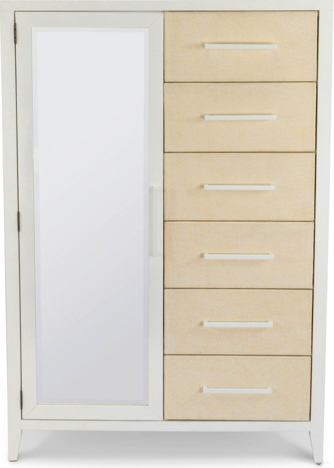 The appearance of Miramar Woven Mirrored Door Chest In White and Brown designed by Sea Winds Trading in the coastal interior design. This white and brown piece of furniture was selected by 1StopBedrooms from Miramar Collection to add a touch of cosiness and style into your home. Sku: B77737-SAND. Material: Wood.