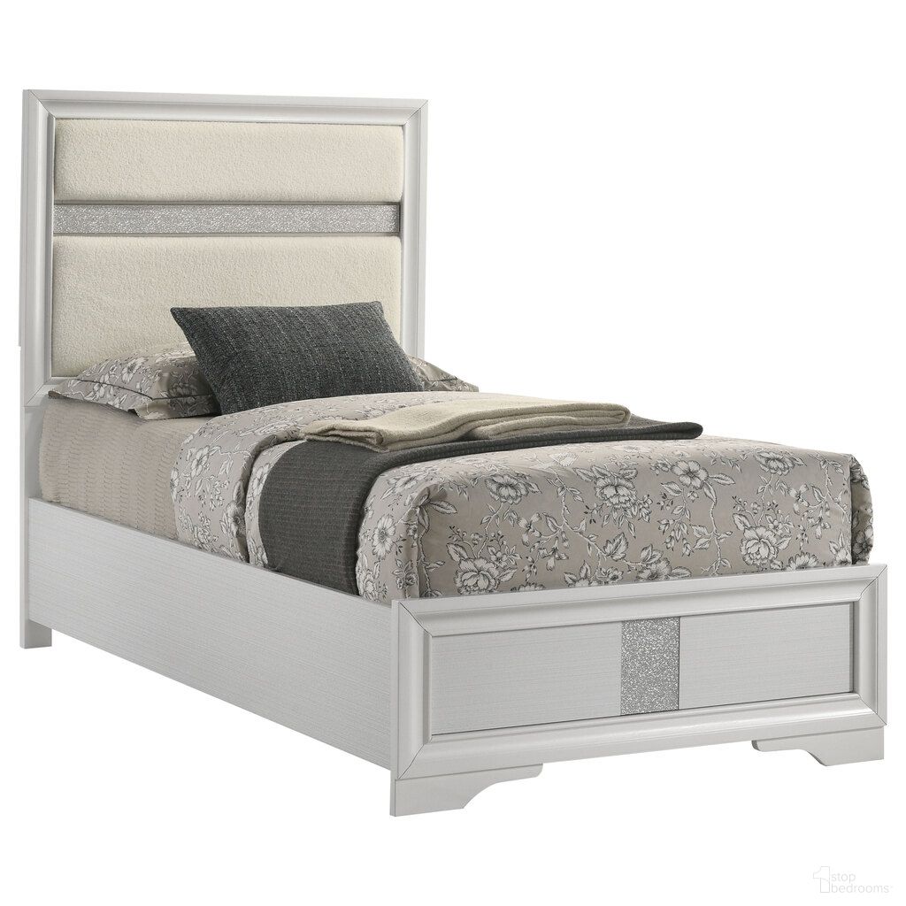 The appearance of Miranda 54 Inch Upholstered Twin Panel Bed In White designed by Coaster in the modern / contemporary interior design. This white piece of furniture was selected by 1StopBedrooms from Miranda Collection to add a touch of cosiness and style into your home. Sku: 205110TB1;205110TB2. Bed Type: Panel Bed. Material: Polyester. Bed Size: Twin.