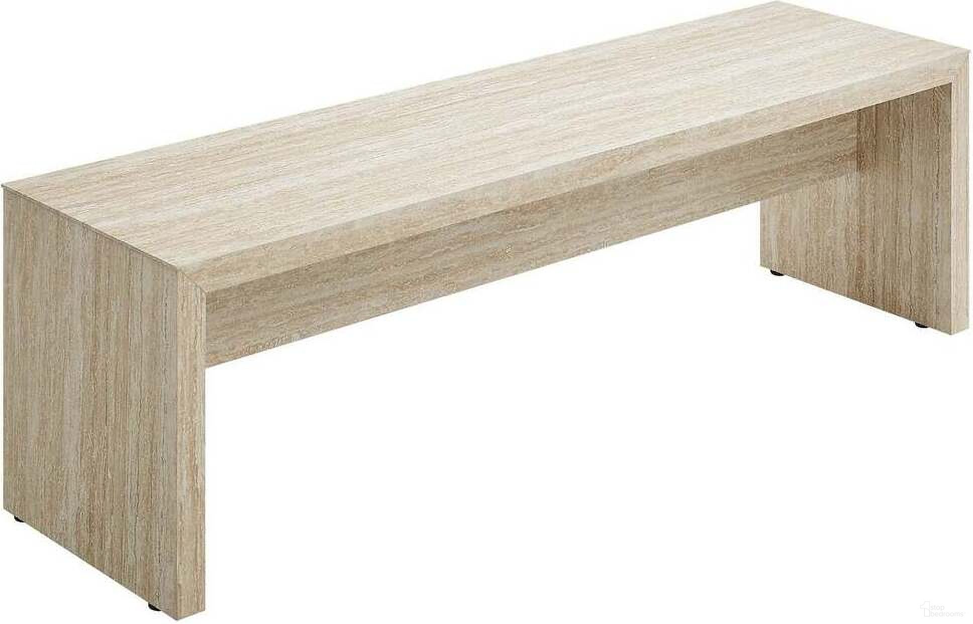 The appearance of Mirella 62 Inch Faux Long Bench In Travertine designed by Modway in the modern / contemporary interior design. This travertine piece of furniture  was selected by 1StopBedrooms from Mirella Collection to add a touch of cosiness and style into your home. Sku: EEI-6773-TRA. Material: Wood.
