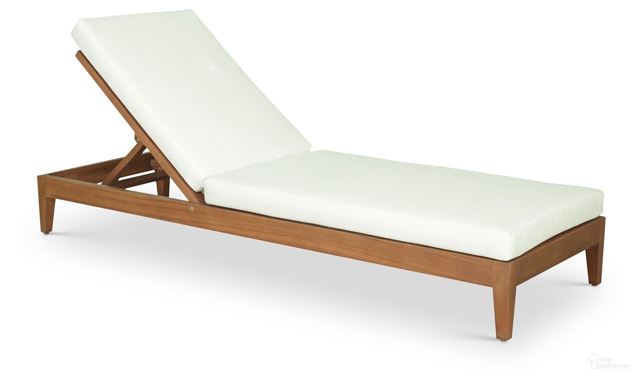 The appearance of Mirella Fabric Upholstered Outdoor Patio Chaise Lounge In Off White and Stained Natural designed by Meridian in the modern / contemporary interior design. This off white/stained natural piece of furniture was selected by 1StopBedrooms from Mirella Collection to add a touch of cosiness and style into your home. Sku: 112White. Material: Polyester.