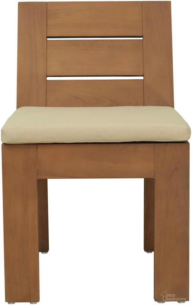 The appearance of Mirella Fabric Upholstered Outdoor Patio Dining Side Chair In Tan and Stained Natural designed by Meridian in the modern / contemporary interior design. This tan/stained natural piece of furniture was selected by 1StopBedrooms from Mirella Collection to add a touch of cosiness and style into your home. Sku: 111Tan-SC. Material: Polyester.