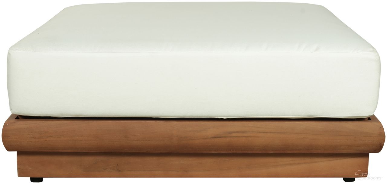 The appearance of Mirella Fabric Upholstered Outdoor Patio Modular Ottoman In Off White and Stained Natural designed by Meridian in the modern / contemporary interior design. This off white/stained natural piece of furniture was selected by 1StopBedrooms from Mirella Collection to add a touch of cosiness and style into your home. Sku: 111White-Ott. Material: Polyester.