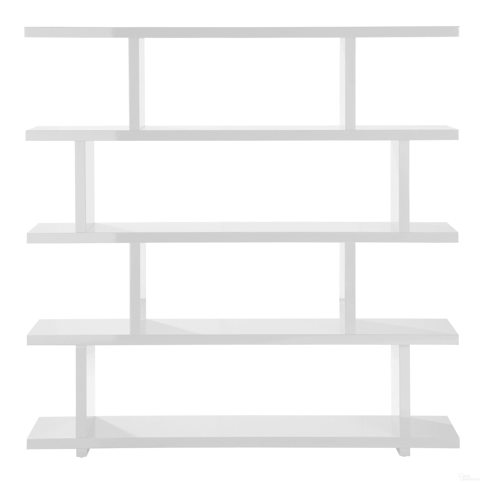 The appearance of Miri White Large Shelf designed by Moes Home in the modern / contemporary interior design. This white piece of furniture was selected by 1StopBedrooms from Miri Collection to add a touch of cosiness and style into your home. Sku: ER-1073-18. Material: Lacquer.