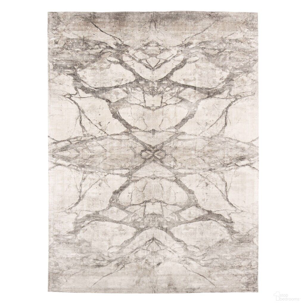 Mirror Match 6' x 9' Neutrals Marble Rug In White