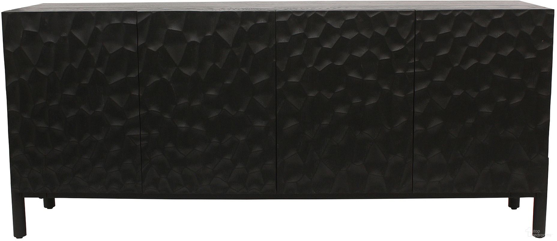 The appearance of Misaki Oak Sideboard In Black designed by Moes Home in the modern / contemporary interior design. This black piece of furniture was selected by 1StopBedrooms from Misaki Collection to add a touch of cosiness and style into your home. Sku: GZ-1152-02. Material: Wood.