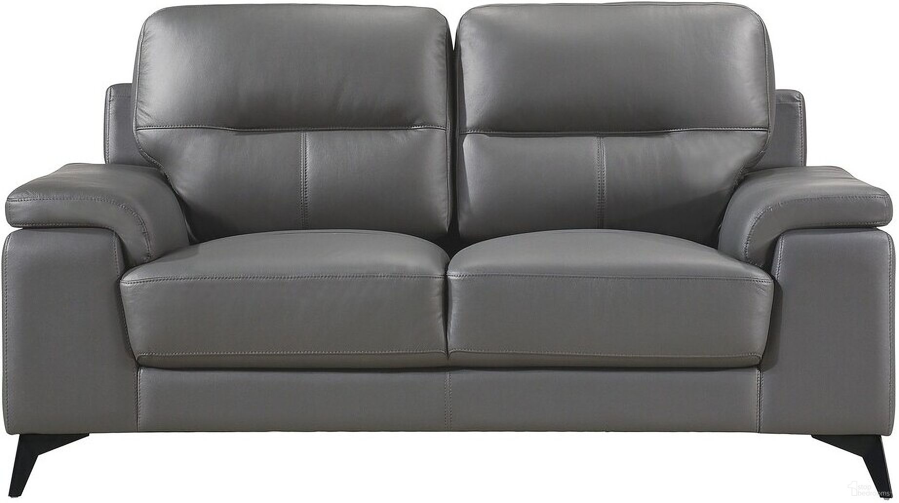 The appearance of Mischa Loveseat In Dark Gray designed by Homelegance in the modern / contemporary interior design. This gray piece of furniture was selected by 1StopBedrooms from Mischa Collection to add a touch of cosiness and style into your home. Sku: 9514DGY-2. Material: Leather.