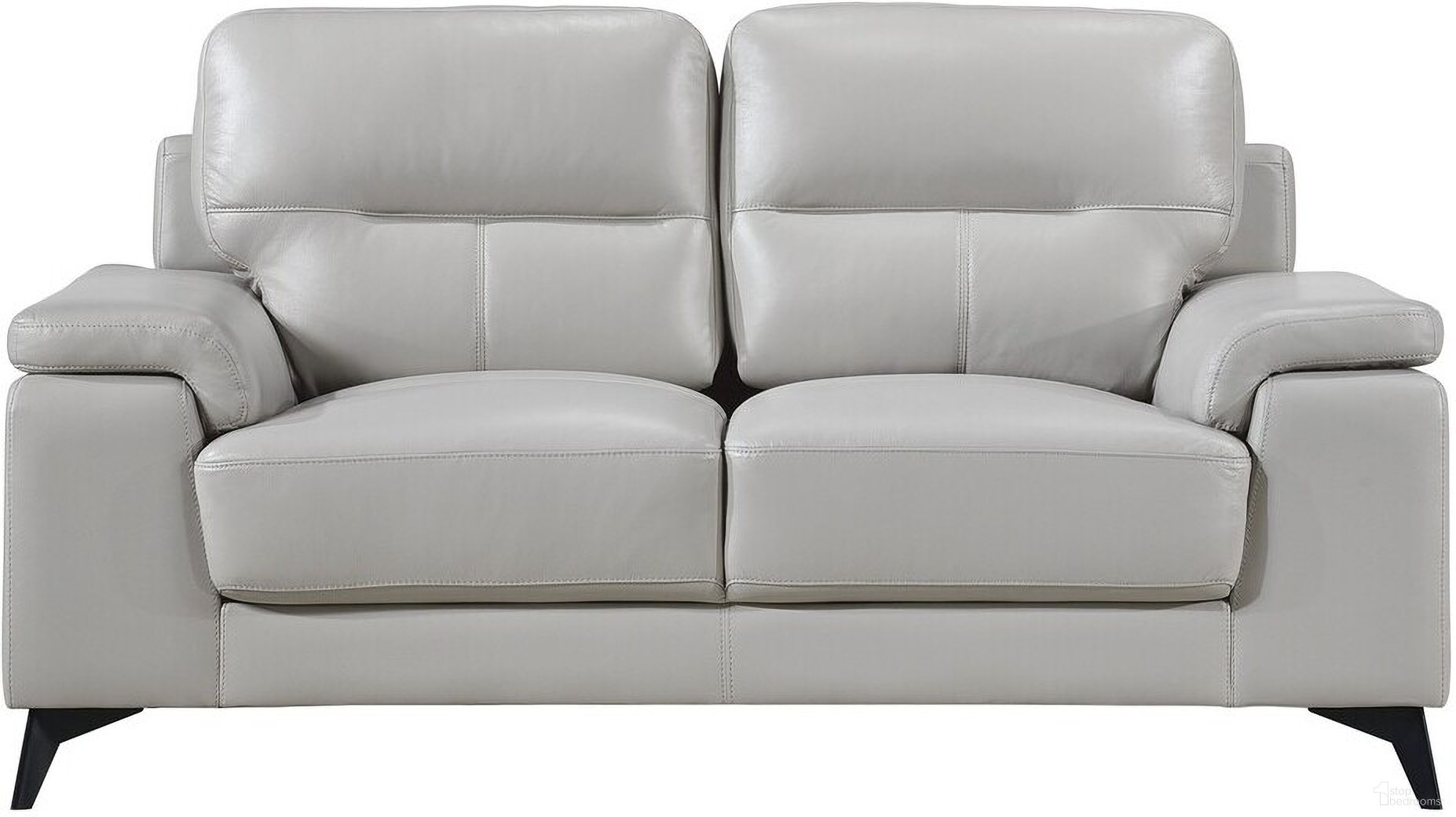 The appearance of Mischa Loveseat In Gray designed by Homelegance in the modern / contemporary interior design. This gray piece of furniture was selected by 1StopBedrooms from Mischa Collection to add a touch of cosiness and style into your home. Sku: 9514SVE-2. Material: Leather.