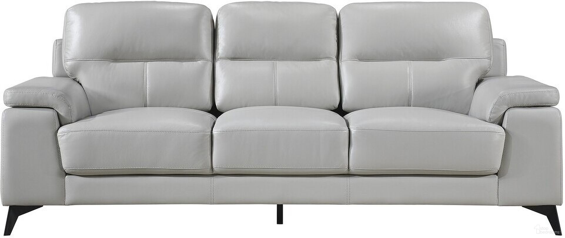 The appearance of Mischa Silver Gray Leather Sofa designed by Homelegance in the modern / contemporary interior design. This gray piece of furniture was selected by 1StopBedrooms from Mischa Collection to add a touch of cosiness and style into your home. Sku: 9514SVE-3. Material: Leather.