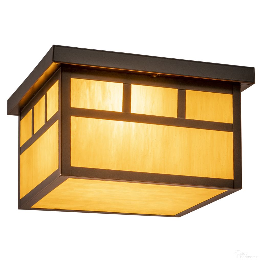 Mission 11.5 Inch Outdoor Flush Mount Ceiling Light In Burnished Bronze