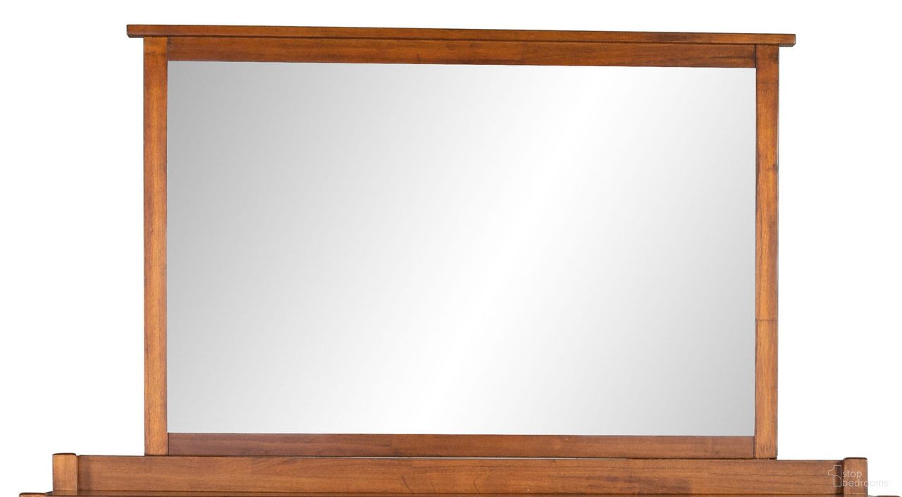 The appearance of Mission Hill Medium Harvest Mirror designed by A-America in the transitional interior design. This brown piece of furniture was selected by 1StopBedrooms from Mission Hills Collection to add a touch of cosiness and style into your home. Sku: MIHHA5550. Material: Wood.