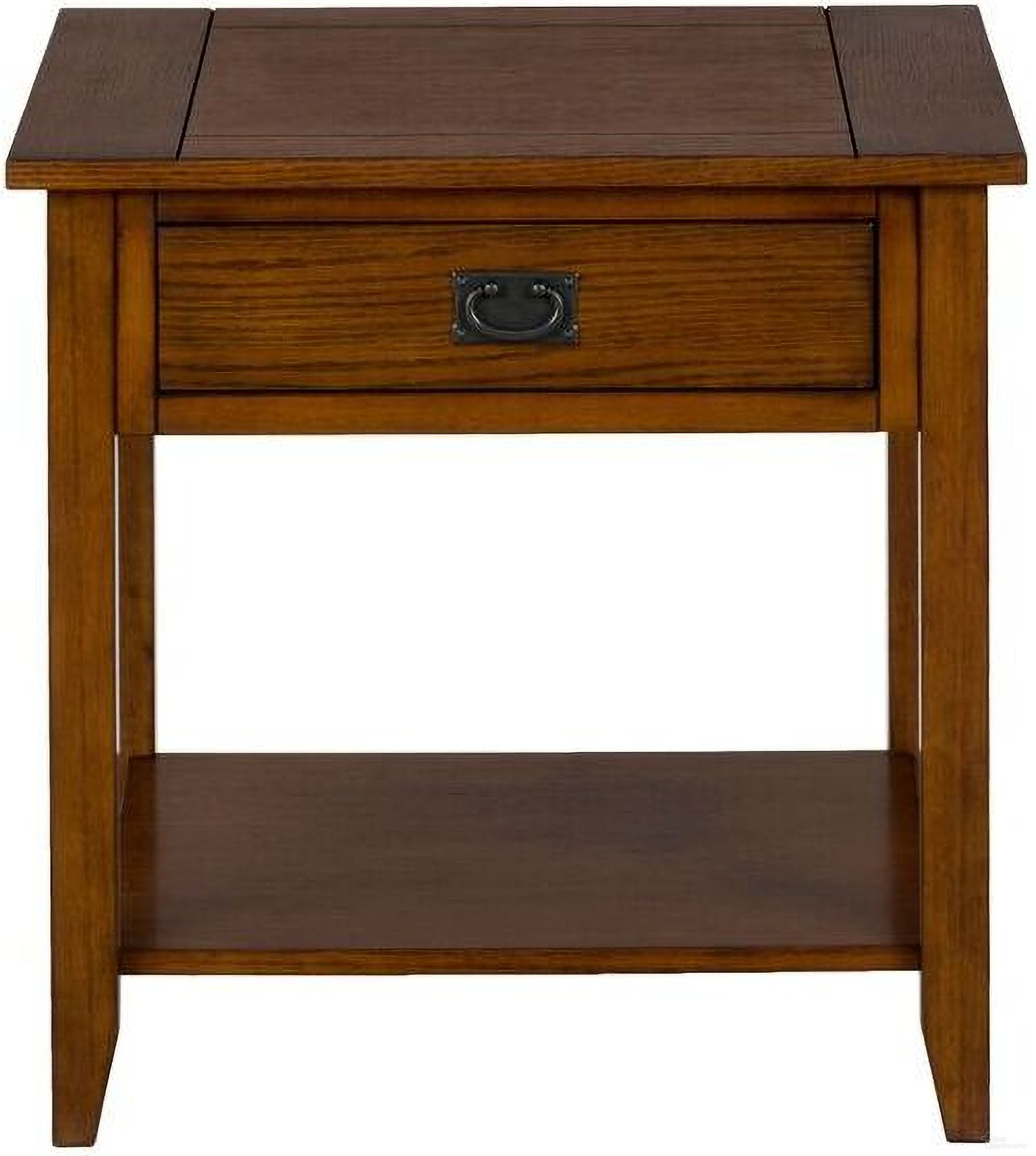 The appearance of Mission Oak End Table In Oak Brown designed by Jofran in the transitional interior design. This oak brown piece of furniture was selected by 1StopBedrooms from Mission Collection to add a touch of cosiness and style into your home. Sku: 1032-3. Material: MDF.