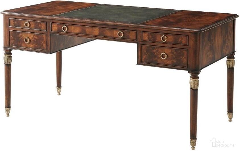 The appearance of Missives To A Friend Writing Table designed by Theodore Alexander in the traditional interior design. This green piece of furniture  was selected by 1StopBedrooms from Essential Collection to add a touch of cosiness and style into your home. Sku: 7105-133AN. Material: Wood.