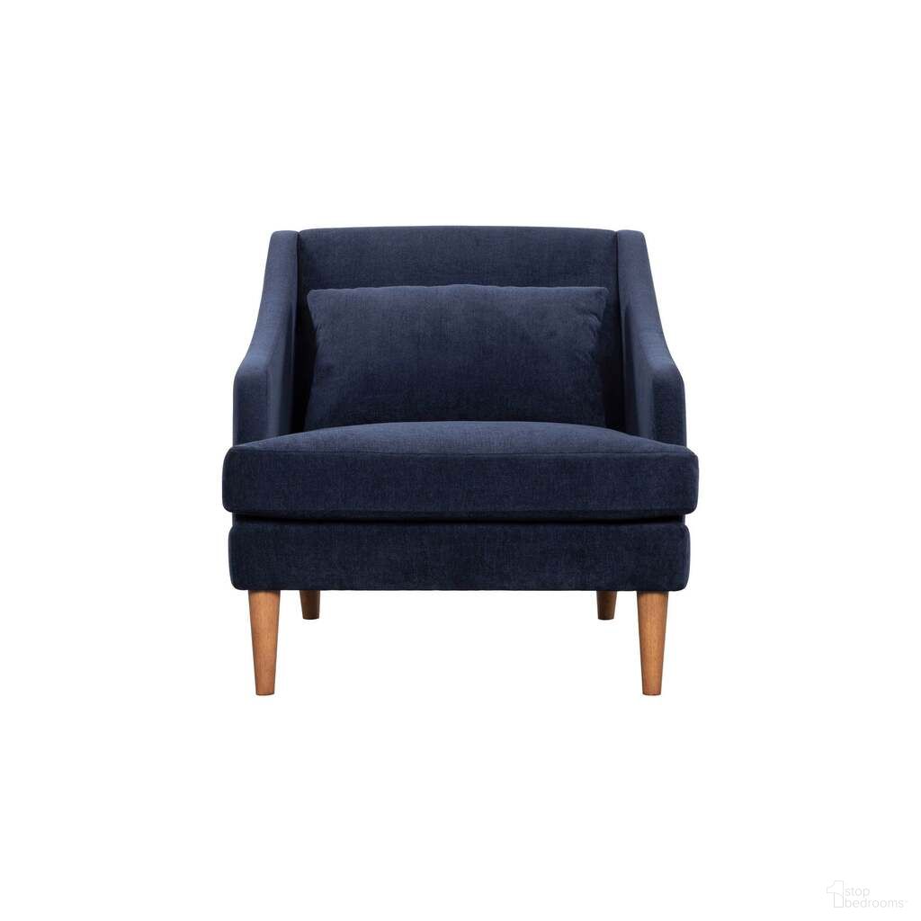 The appearance of Missy Club Chair In Navy and Brown designed by LH Imports in the transitional interior design. This navy/brown piece of furniture was selected by 1StopBedrooms from Missy Collection to add a touch of cosiness and style into your home. Sku: MIS-01-NC. Material: Polyester.