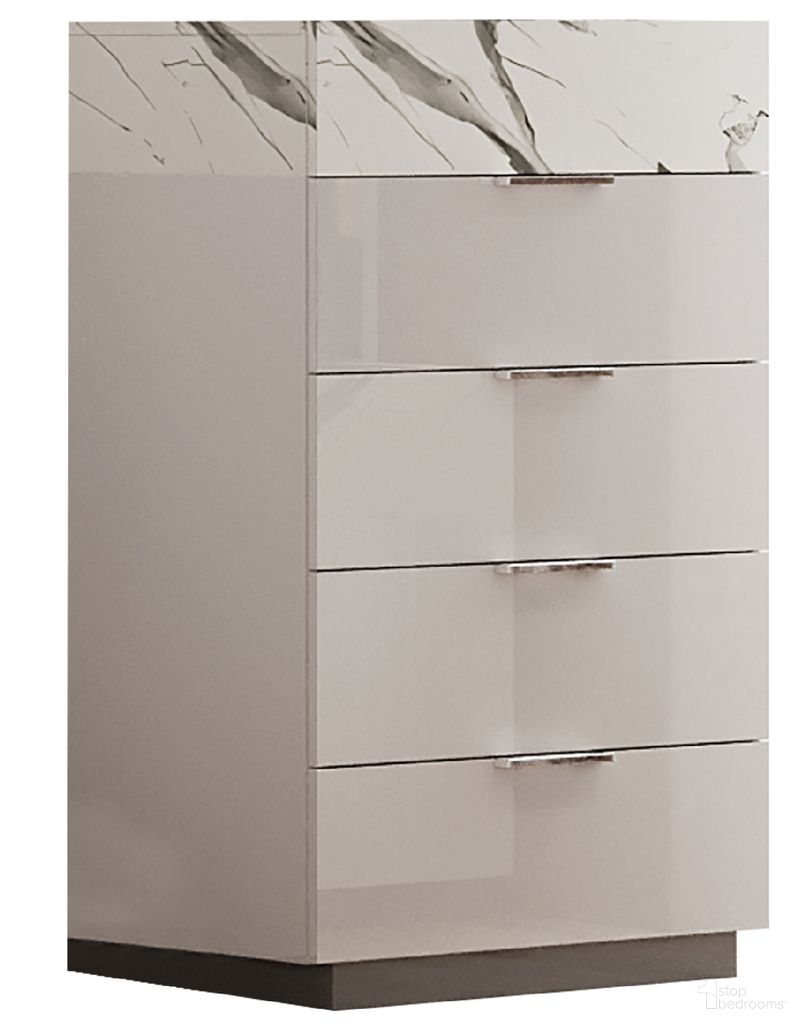 The appearance of Mist Chest In White designed by Galaxy Home Furnishings in the modern / contemporary interior design. This white piece of furniture was selected by 1StopBedrooms from Mist Collection to add a touch of cosiness and style into your home. Sku: 601955557726. Material: Solid Wood.