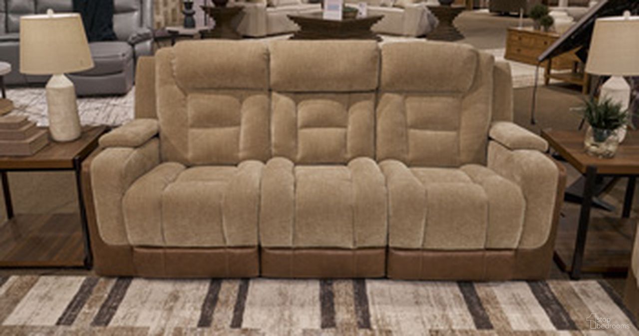 Mixed Momentum Power Reclining Sofa In Brownstone