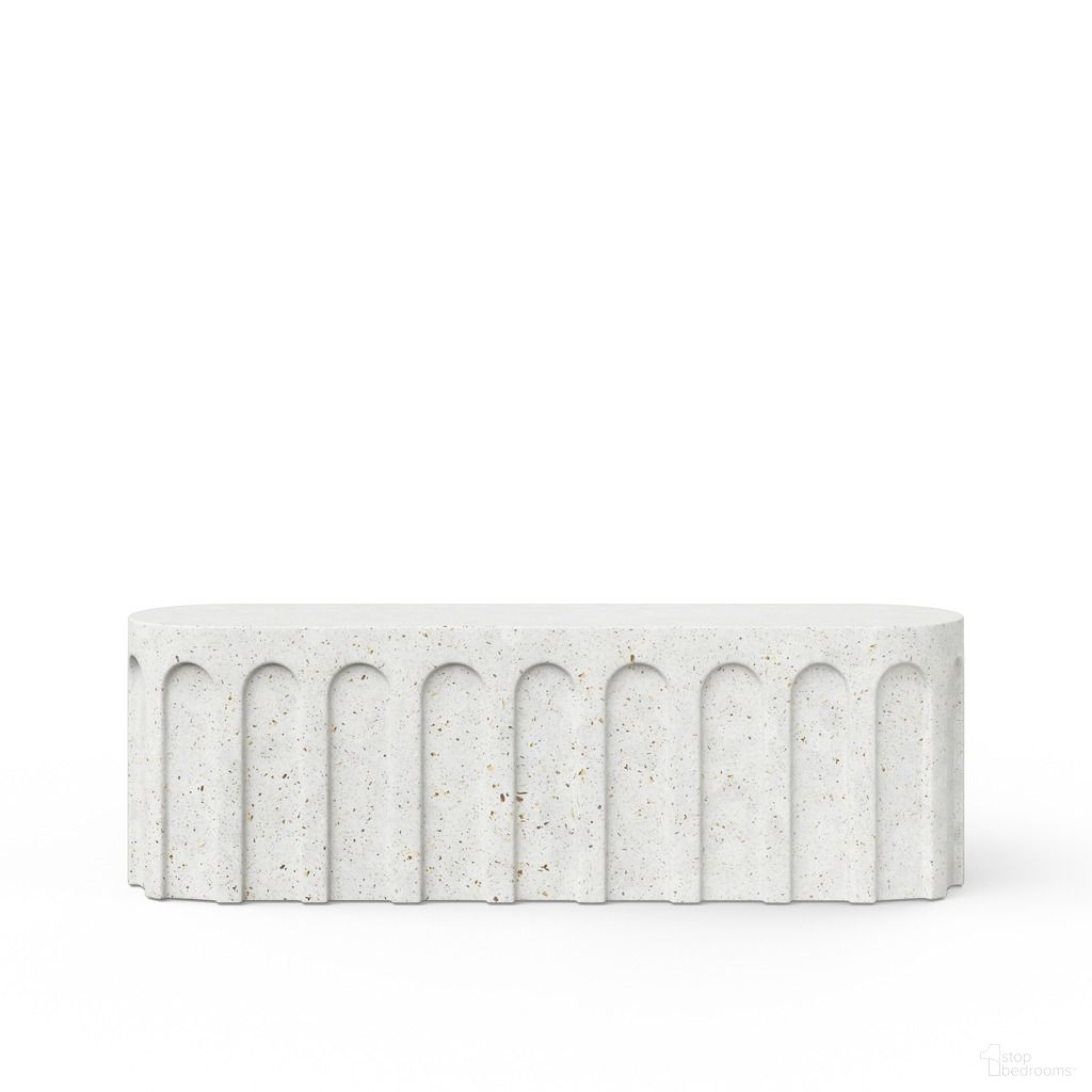 The appearance of Mixx Atlas Bench In Ivory Terrazzo designed by Urbia in the modern / contemporary interior design. This ivory terrazzo piece of furniture  was selected by 1StopBedrooms from Mixx Collection to add a touch of cosiness and style into your home. Sku: VGS-ATLAS-BENCH-55IVTZ1. Material: Glass Fiber Reinforced Concrete.