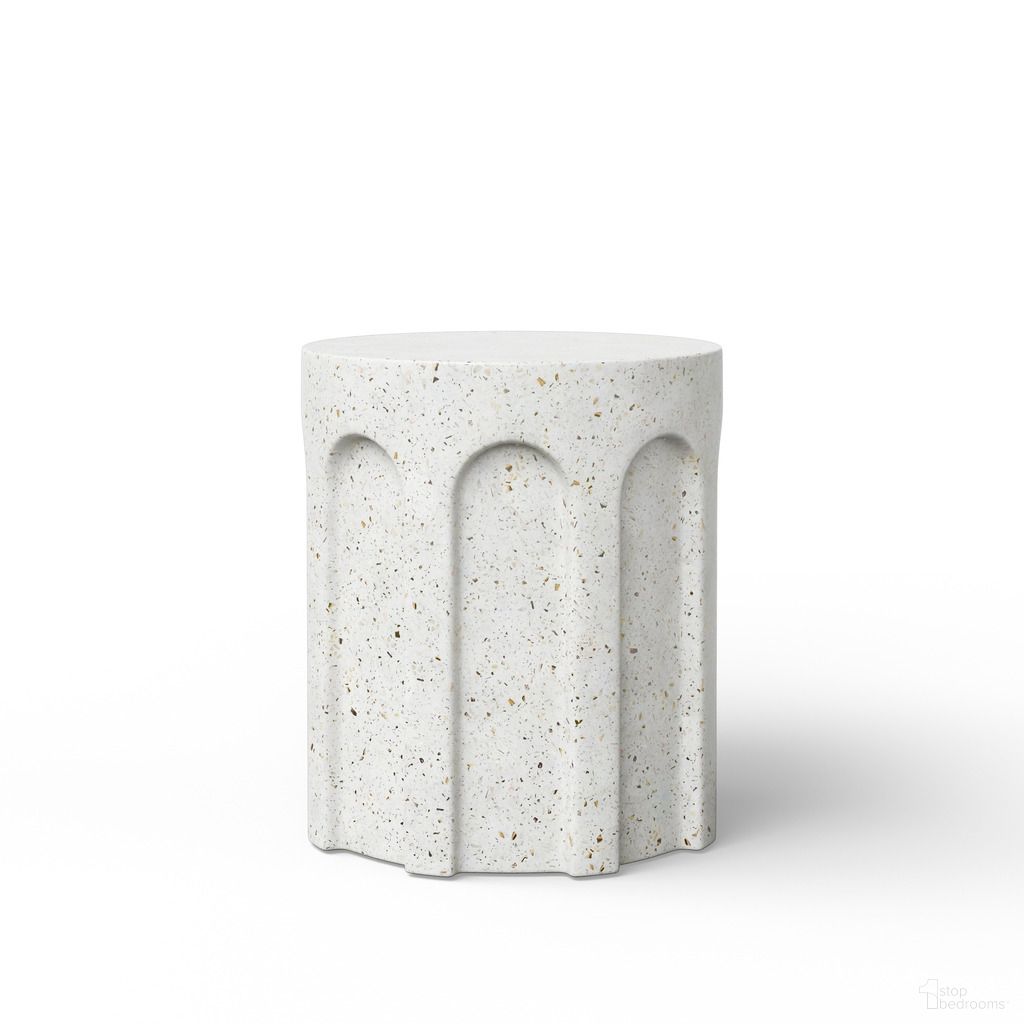 The appearance of Mixx Atlas Stool In Ivory Terrazzo designed by Urbia in the modern / contemporary interior design. This ivory terrazzo piece of furniture was selected by 1StopBedrooms from Mixx Collection to add a touch of cosiness and style into your home. Sku: VGS-ATLAS-STOOL-IVTZ1. Material: Glass Fiber Reinforced Concrete.