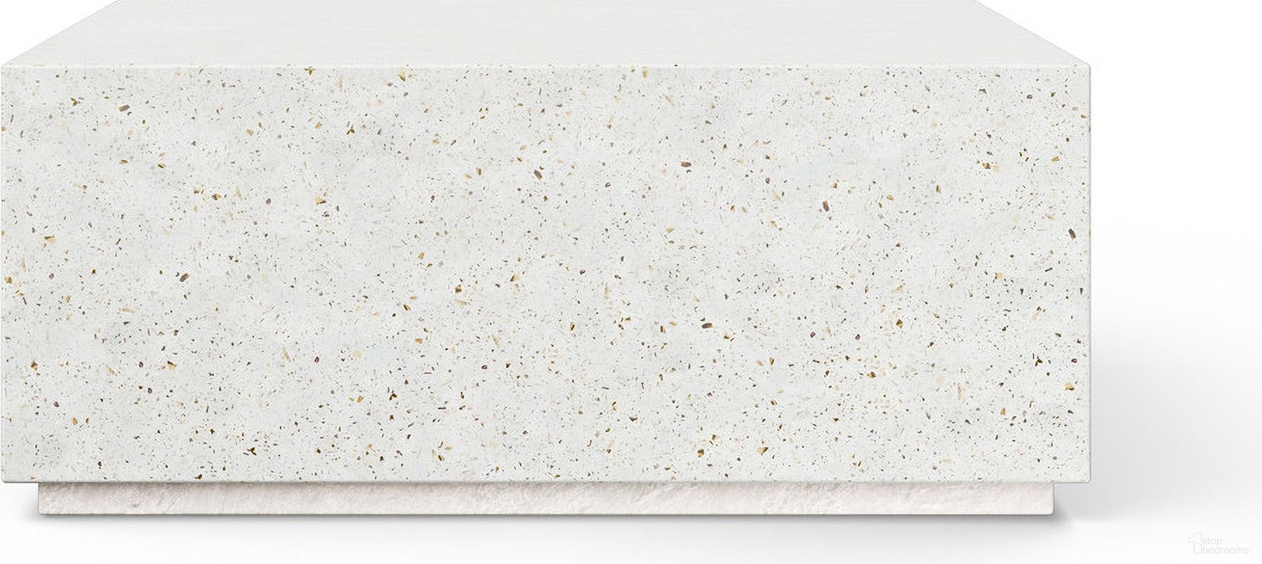 The appearance of Mixx Bloc 39.5 Inch Square Coffee Table In Ivory Terrazzo designed by Urbia in the modern / contemporary interior design. This ivory terrazzo piece of furniture  was selected by 1StopBedrooms from Mixx Collection to add a touch of cosiness and style into your home. Sku: VGS-BLOC-40-SQ-IVTZ1. Material: Glass Fiber Reinforced Concrete.