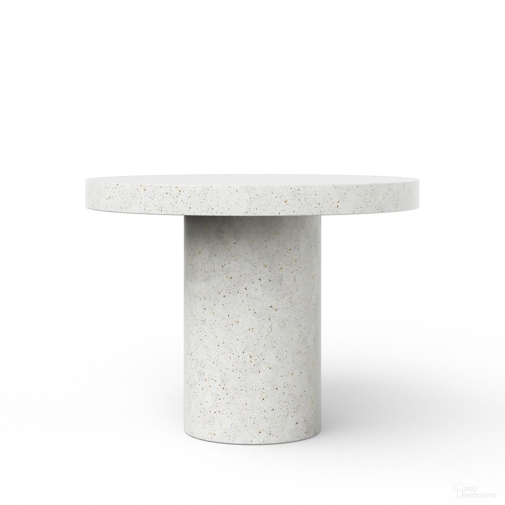The appearance of Mixx Circa 47.25 Inch Dia. Counter Height Dining Table In Ivory Terrazzo designed by Urbia in the modern / contemporary interior design. This ivory terrazzo piece of furniture was selected by 1StopBedrooms from Mixx Collection to add a touch of cosiness and style into your home. Sku: VGS-CIRCA-DT-4-CNTR-IVTZ1. Table Base Style: Pedestal. Table Top Shape: Round. Size: 47". Material: Glass Fiber Reinforced Concrete.