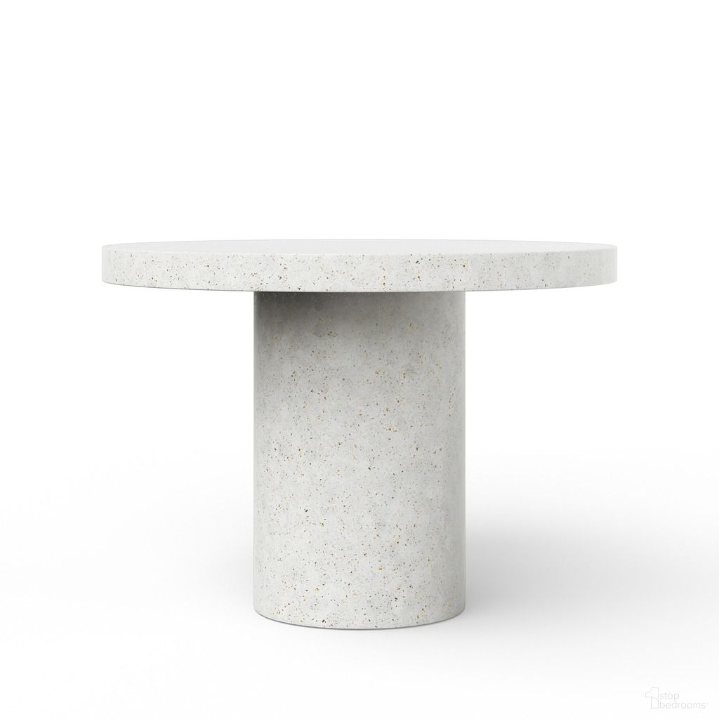 The appearance of Mixx Circa 60 Inch Dia. Bar Height Dining Table In Ivory Terrazzo designed by Urbia in the modern / contemporary interior design. This ivory terrazzo piece of furniture was selected by 1StopBedrooms from Mixx Collection to add a touch of cosiness and style into your home. Sku: VGS-CIRCA-DT-5-BAR-IVTZ1. Table Base Style: Pedestal. Table Top Shape: Round. Size: 60". Material: Glass Fiber Reinforced Concrete.