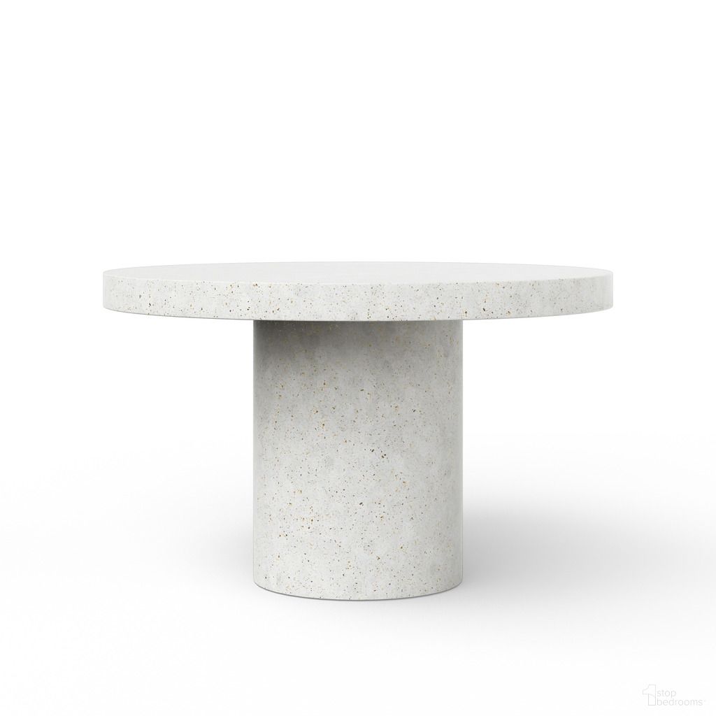 The appearance of Mixx Circa 60 Inch Dia. Counter Height Dining Table In Ivory Terrazzo designed by Urbia in the modern / contemporary interior design. This ivory terrazzo piece of furniture  was selected by 1StopBedrooms from Mixx Collection to add a touch of cosiness and style into your home. Sku: VGS-CIRCA-DT-5-CNTR-IVTZ1. Table Base Style: Pedestal. Table Top Shape: Round. Size: 60". Material: Glass Fiber Reinforced Concrete.