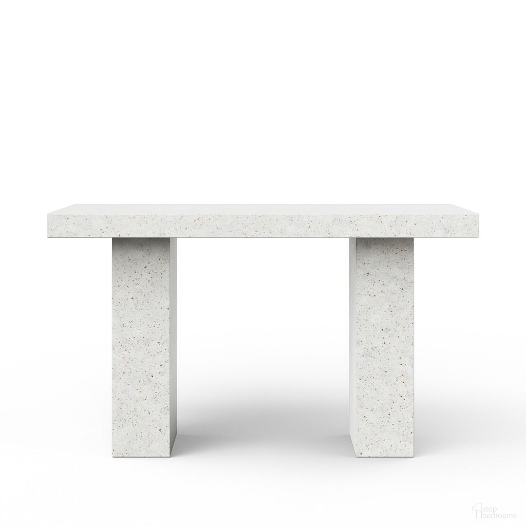 The appearance of Mixx Elcor 70.75 Inch Bar Height Dining Table In Ivory Terrazzo designed by Urbia in the modern / contemporary interior design. This ivory terrazzo piece of furniture was selected by 1StopBedrooms from Mixx Collection to add a touch of cosiness and style into your home. Sku: VGS-ELCOR-6-BAR-IVTZ1. Table Base Style: Double Pedestal. Table Top Shape: Rectangular. Size: 36" x 71". Material: Glass Fiber Reinforced Concrete.