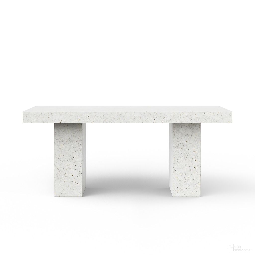 The appearance of Mixx Elcor 70.75 Inch Dining Table In Ivory Terrazzo designed by Urbia in the modern / contemporary interior design. This ivory terrazzo piece of furniture was selected by 1StopBedrooms from Mixx Collection to add a touch of cosiness and style into your home. Sku: VGS-ELCOR-6-IVTZ1. Table Base Style: Double Pedestal. Table Top Shape: Rectangular. Size: 36" x 71". Material: Glass Fiber Reinforced Concrete.