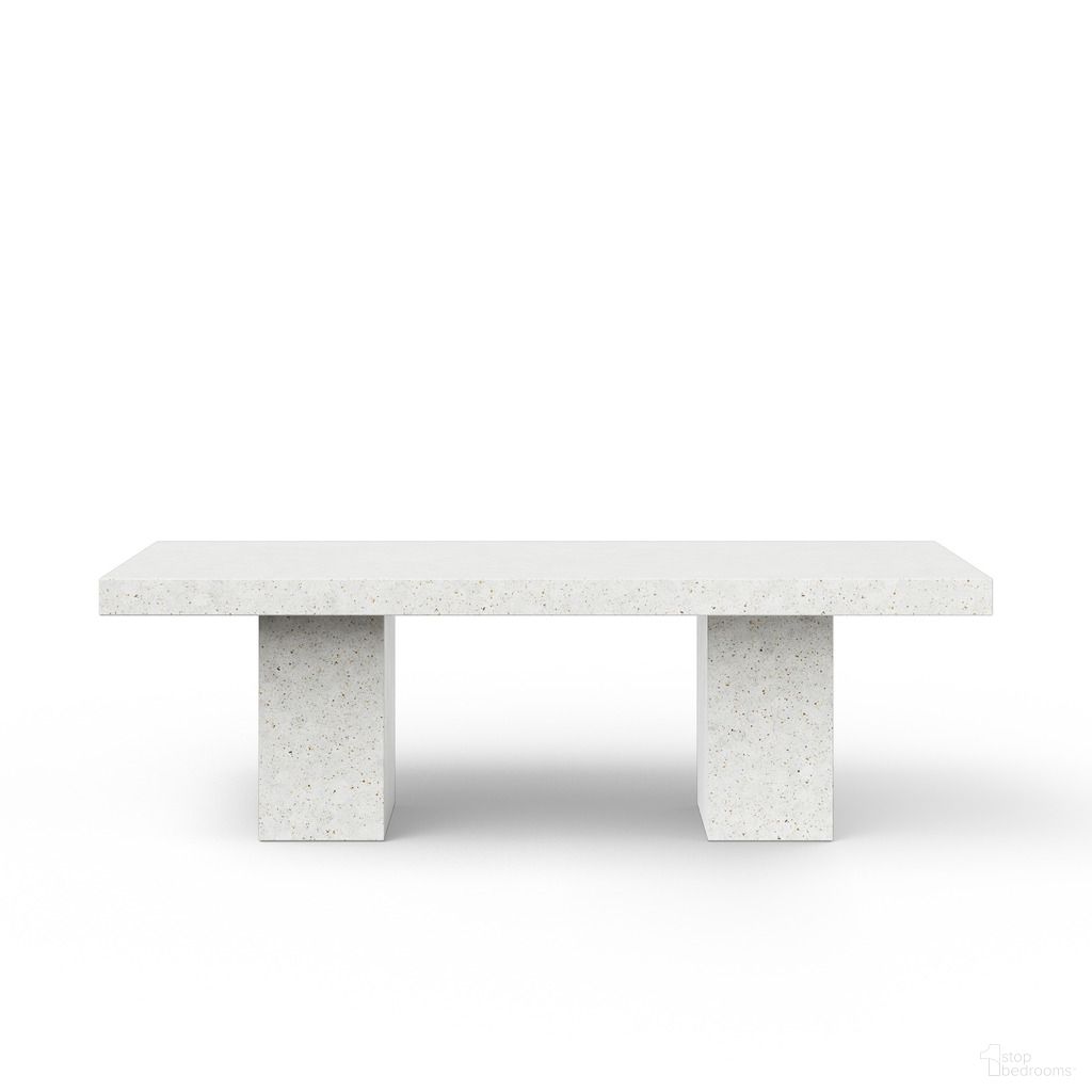 The appearance of Mixx Elcor 95 Inch Dining Table In Ivory Terrazzo designed by Urbia in the modern / contemporary interior design. This ivory terrazzo piece of furniture  was selected by 1StopBedrooms from Mixx Collection to add a touch of cosiness and style into your home. Sku: VGS-ELCOR-8-IVTZ1. Table Base Style: Double Pedestal. Table Top Shape: Rectangular. Size: 47" x 95". Material: Glass Fiber Reinforced Concrete.