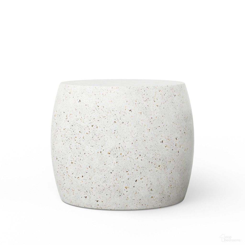 The appearance of Mixx Pebble End Table In Ivory Terrazzo designed by Urbia in the modern / contemporary interior design. This ivory terrazzo piece of furniture was selected by 1StopBedrooms from Mixx Collection to add a touch of cosiness and style into your home. Sku: VGS-PEBBLE-ET-IVTZ1. Material: Glass Fiber Reinforced Concrete.