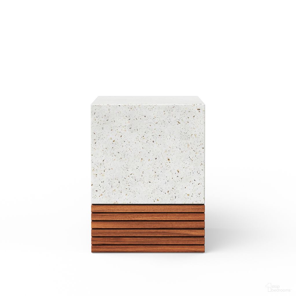 The appearance of Mixx Stecca Corto Stool In Ivory Terrazzo designed by Urbia in the modern / contemporary interior design. This ivory terrazzo piece of furniture  was selected by 1StopBedrooms from Mixx Collection to add a touch of cosiness and style into your home. Sku: VGS-STECC-CORT-IVTZ1. Material: Glass Fiber Reinforced Concrete.