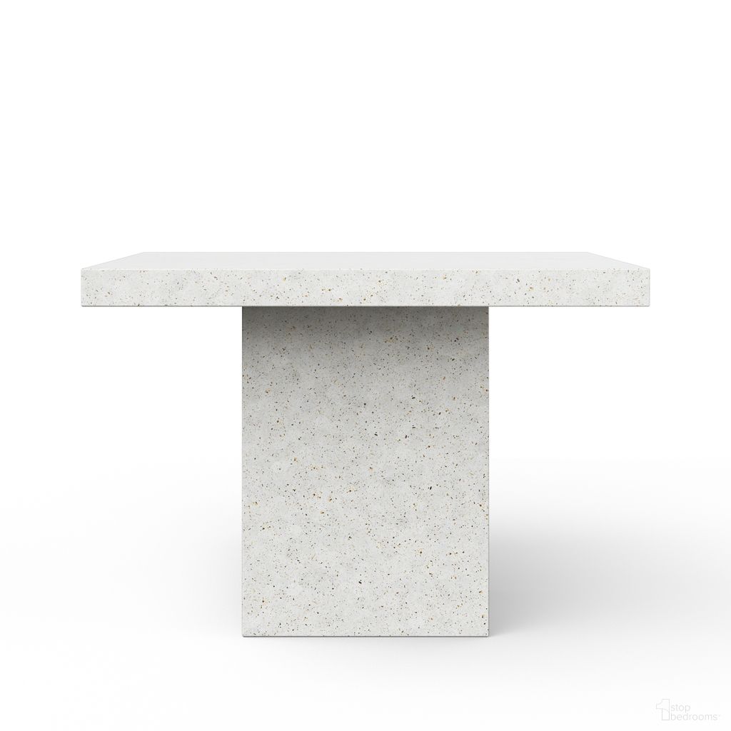 Mixx Una 59 Inch Square Bar Height Dining Table In Ivory Terrazzo