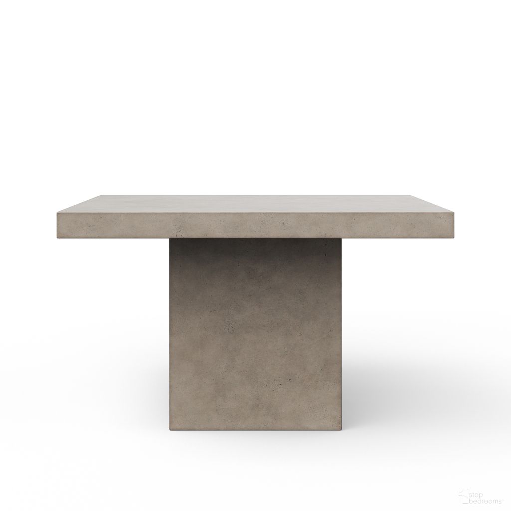 The appearance of Mixx Una 59 Inch Square Counter Height Dining Table In Dark Grey designed by Urbia in the modern / contemporary interior design. This dark grey piece of furniture  was selected by 1StopBedrooms from Mixx Collection to add a touch of cosiness and style into your home. Sku: VGS-UNA-DT-59-CNTR. Table Base Style: Pedestal. Table Top Shape: Square. Size: 59" x 59". Material: Glass Fiber Reinforced Concrete.