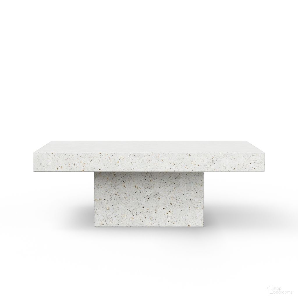 Mixx Una Rectangle Coffee Table In Ivory Terrazzo