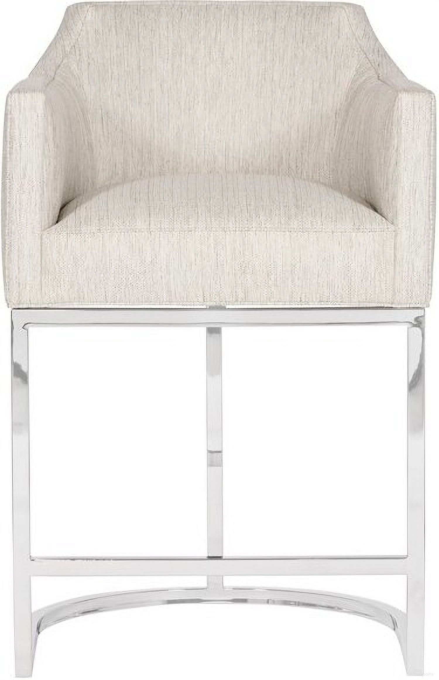 The appearance of Ian Barrel Base Counter Stool In Nickel designed by Vanguard Furniture in the transitional interior design. This cream piece of furniture was selected by 1StopBedrooms from Ian Collection to add a touch of cosiness and style into your home. Sku: T1V69-CS. Material: Metal.