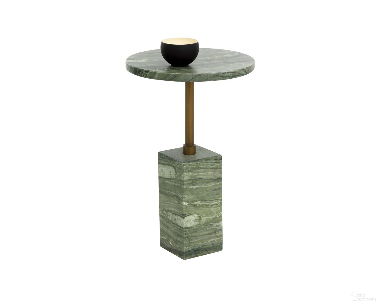Mizani Marble Look End Table In Sage