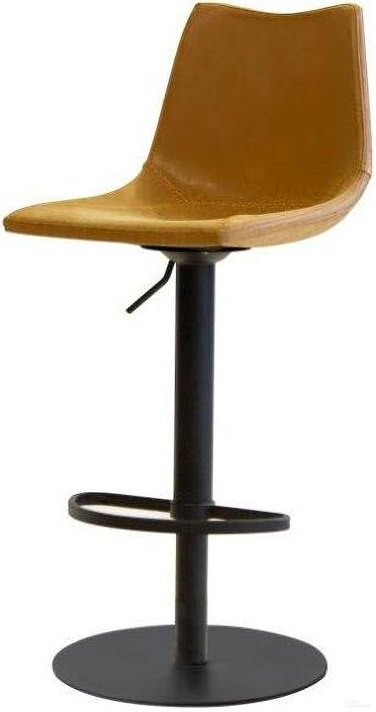 The appearance of Derby Retro Tan Leatherette Hydraulic Bar Stool With Black Frame designed by Mobital in the modern / contemporary interior design. This tan piece of furniture was selected by 1StopBedrooms from Derby Collection to add a touch of cosiness and style into your home. Sku: DBS-DERB-RTAN-PCBLA. Material: Metal.