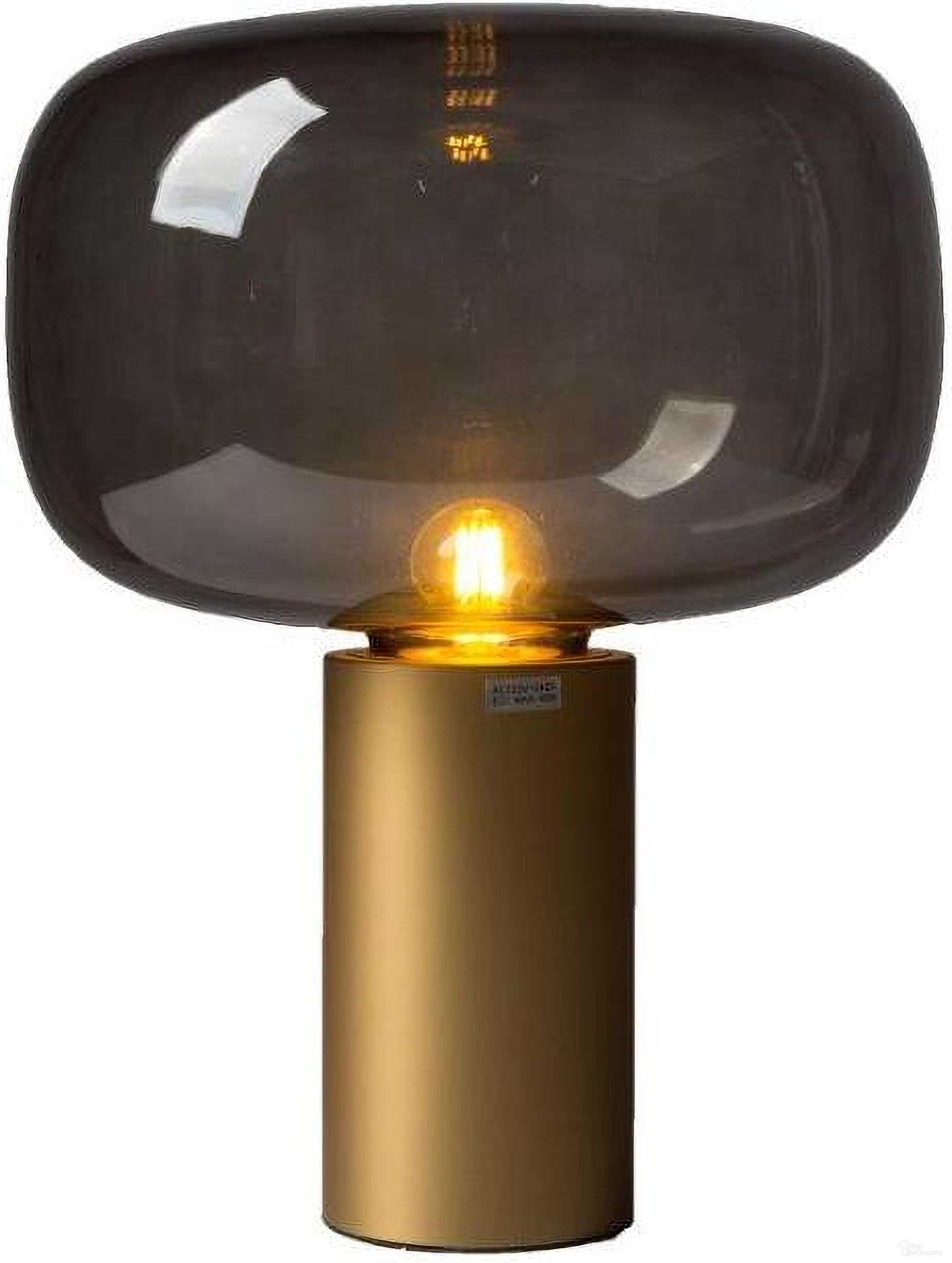Glow Smokey Grey Glass And Aluminum Tall Table Lamp