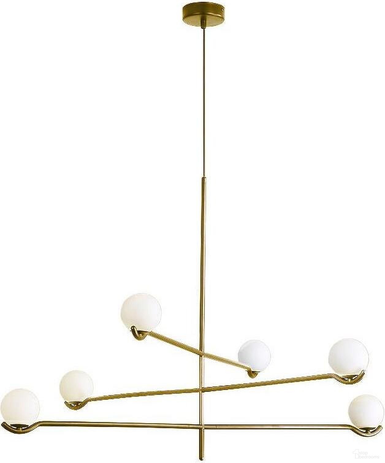 Nebula 3 Arm Pendant Lamp In Glass And Brass