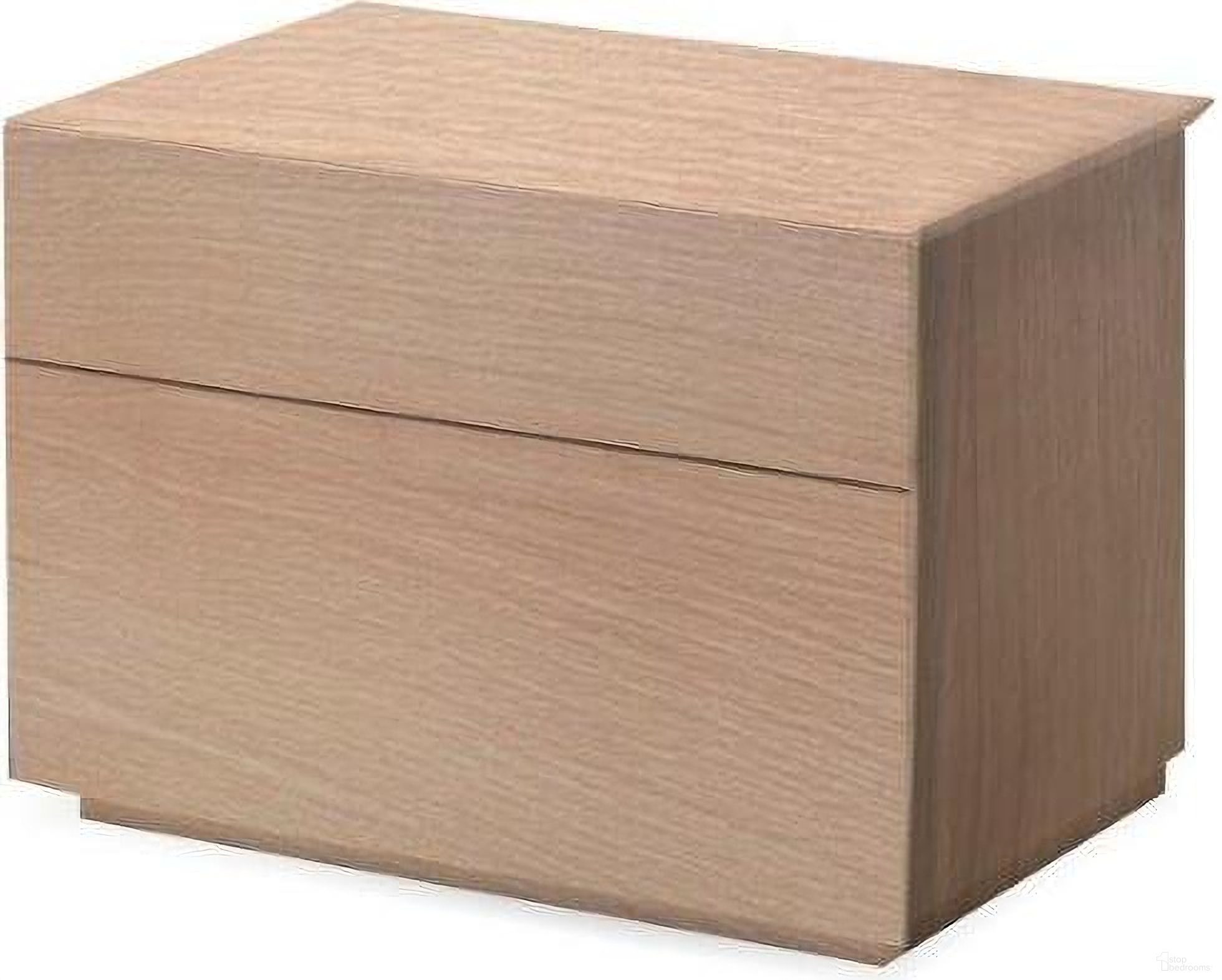 The appearance of Vex White Oak 2 Drawers Night Table designed by Mobital in the modern / contemporary interior design. This oak piece of furniture  was selected by 1StopBedrooms from Vex Collection to add a touch of cosiness and style into your home. Sku: NIG-VEX9-WOAK-. Material: MDF.