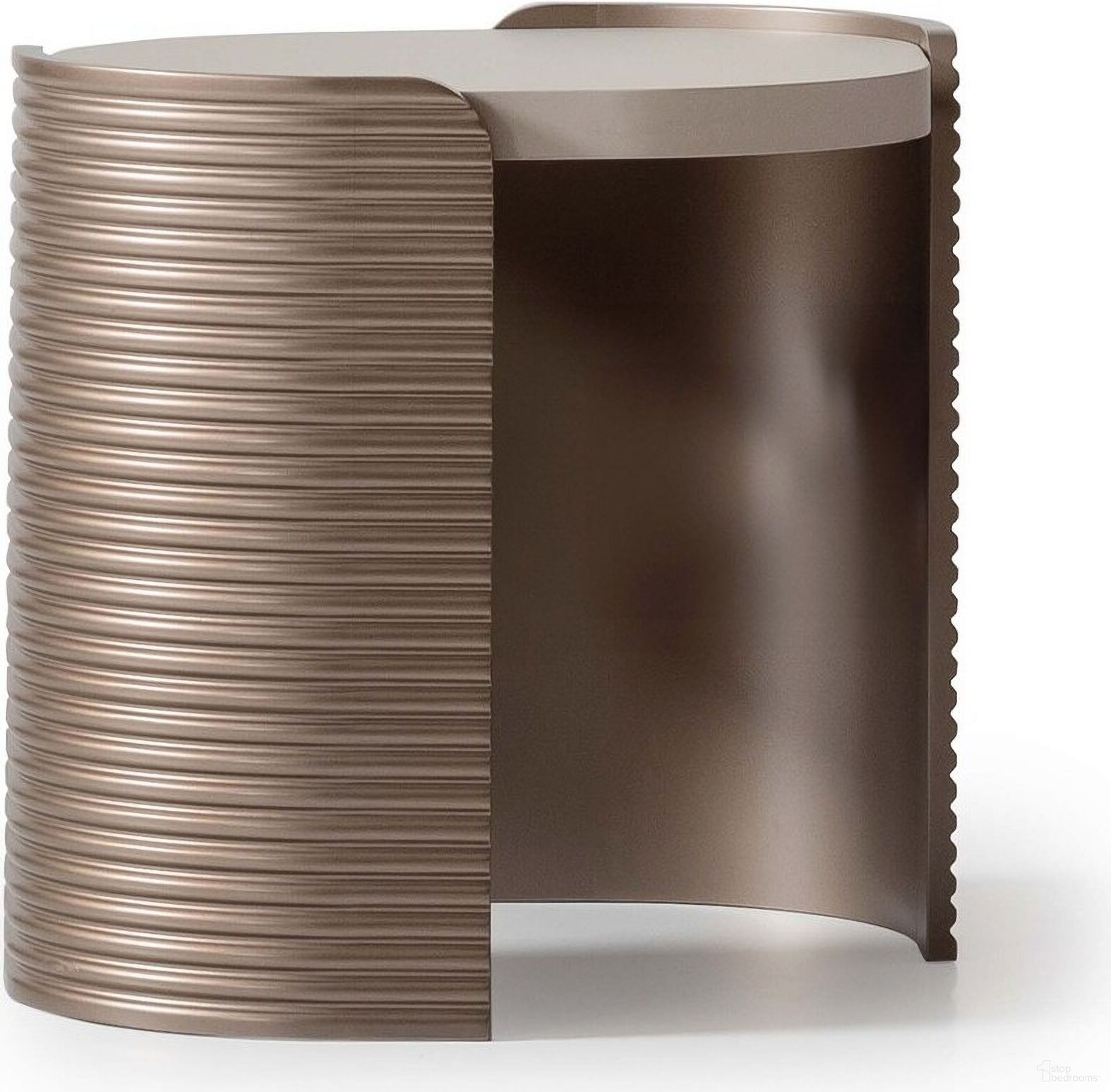 The appearance of Mod Dream End Table In Rich Champagne designed by Michael Amini in the modern / contemporary interior design. This rich champagne piece of furniture was selected by 1StopBedrooms from Mod Dream Collection to add a touch of cosiness and style into your home. Sku: LFR-MDRM202-142. Material: MDF.
