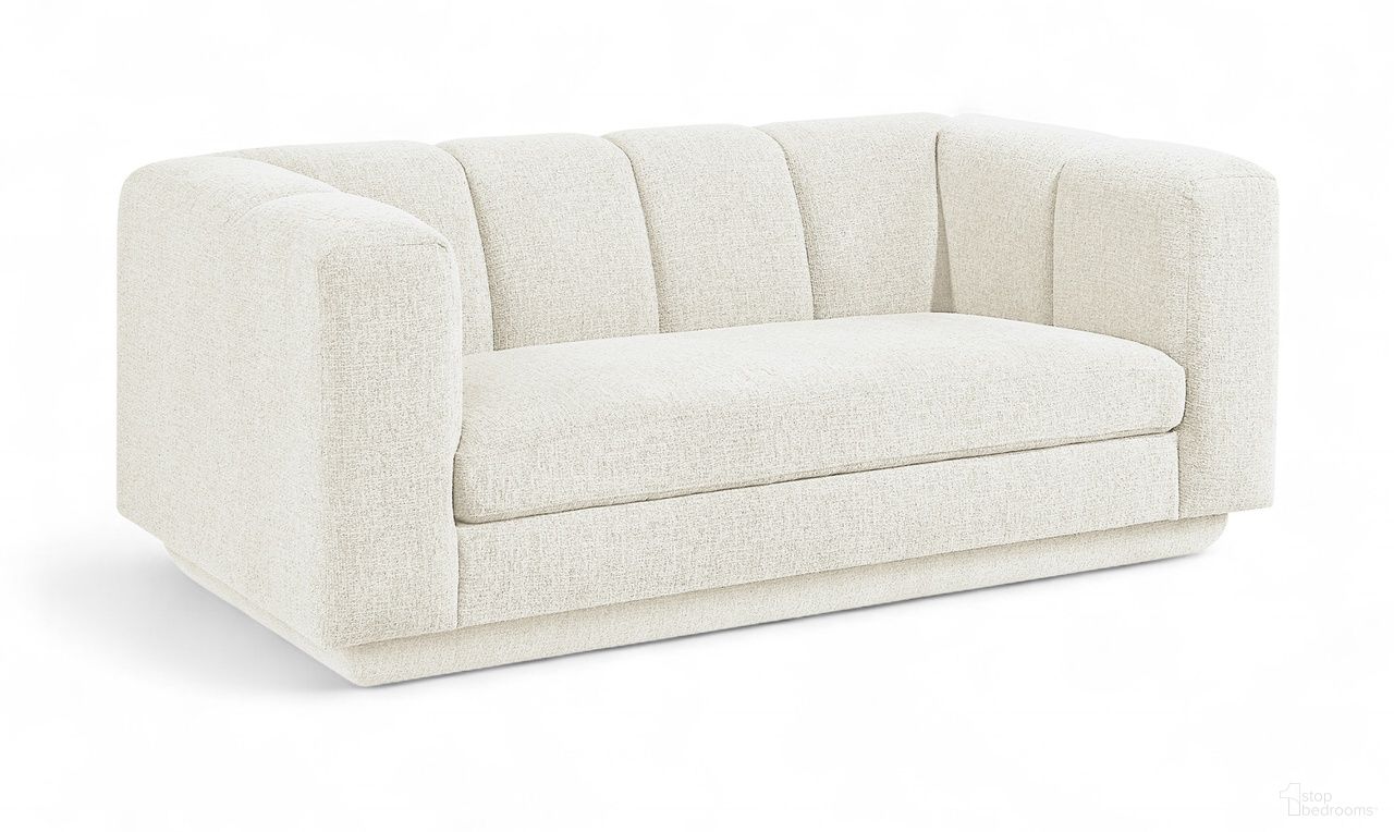 The appearance of Modari 70.25 Inch Fabric Upholstered Loveseat In Cream designed by Meridian in the modern / contemporary interior design. This cream piece of furniture was selected by 1StopBedrooms from Modari Collection to add a touch of cosiness and style into your home. Sku: 143Cream-L. Material: Eucalyptus.