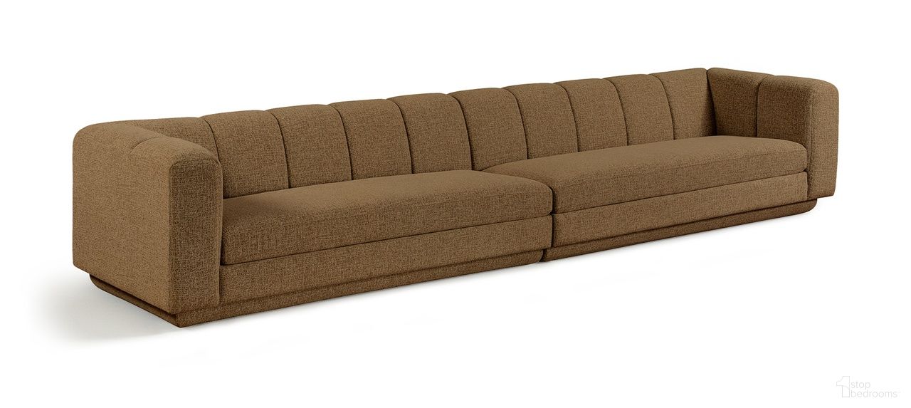 The appearance of Modari Fabric Upholstered 2-Piece Modular Sofa In Brown designed by Meridian in the modern / contemporary interior design. This brown piece of furniture was selected by 1StopBedrooms from Modari Collection to add a touch of cosiness and style into your home. Sku: 143Brown-RAS;143Brown-LAS. Material: Eucalyptus.
