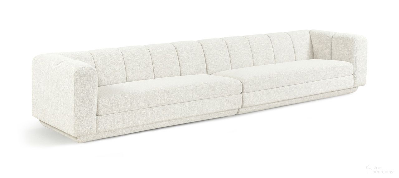 Modari Fabric Upholstered 2-Piece Modular Sofa In Cream