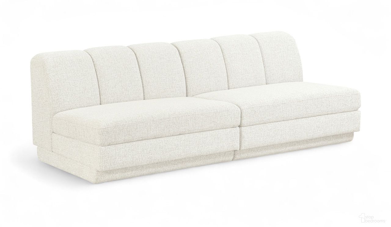 The appearance of Modari Fabric Upholstered 2-Piece Modular Sofa In Cream designed by Meridian in the modern / contemporary interior design. This cream piece of furniture was selected by 1StopBedrooms from Modari Collection to add a touch of cosiness and style into your home. Sku: 143Cream-Armless;143Cream-Armless. Material: Eucalyptus.