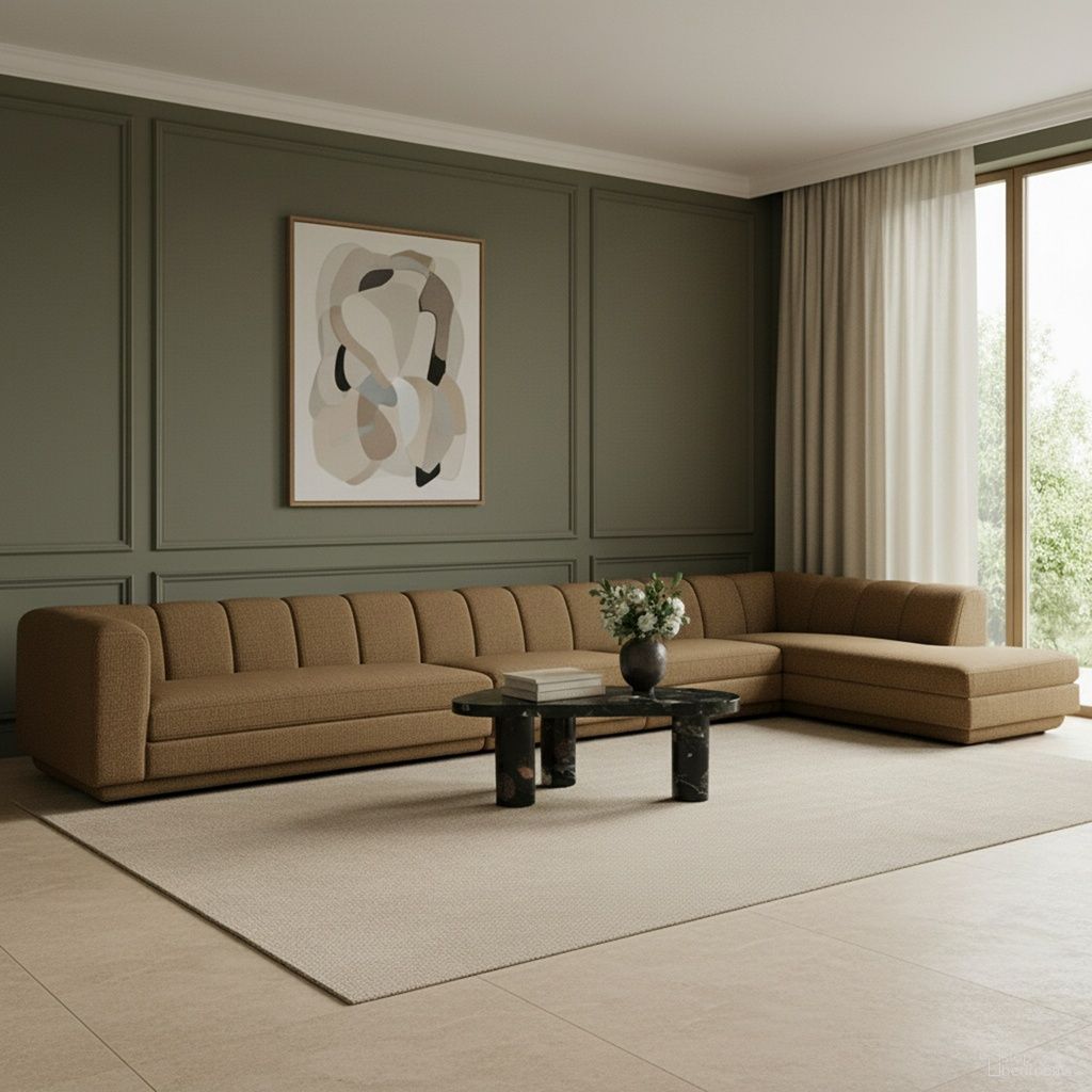 Modari Fabric Upholstered 4-Piece Modular Sectional In Brown