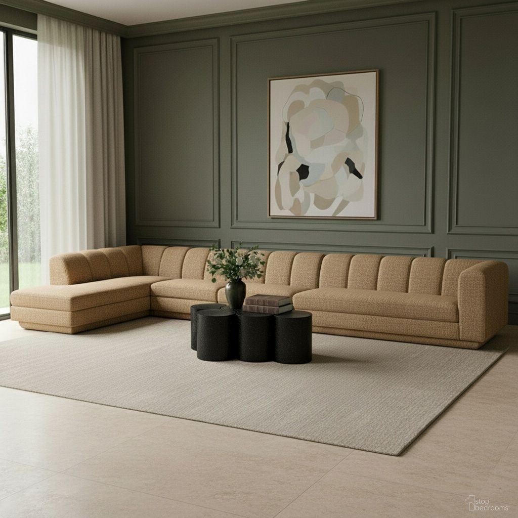 The appearance of Modari Fabric Upholstered 4-Piece Modular Sectional In Brown designed by Meridian in the modern / contemporary interior design. This brown piece of furniture was selected by 1StopBedrooms from Modari Collection to add a touch of cosiness and style into your home. Sku: 143Brown-Armless;143Brown-Armless;143Brown-RAS;143Brown-LC. Material: Eucalyptus.