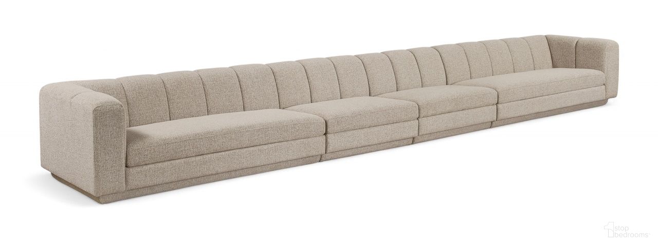 Modari Fabric Upholstered 4-Piece Modular Sofa In Beige