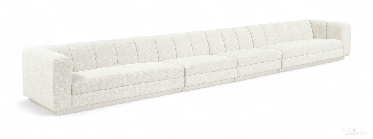 Modari Fabric Upholstered 4-Piece Modular Sofa In Cream